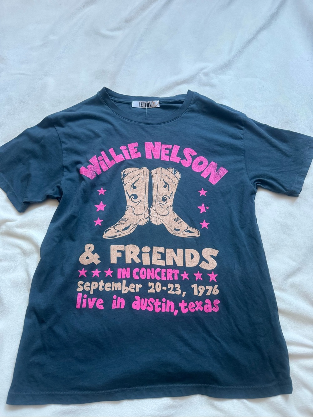 Letluv by Evereve Willie Nelson 100% cotton tee shirt